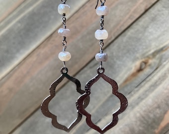 Moonstone Gemstone Dangle Earrings - Sterling Silver Earwires - Feminine Dainty - THE DANCE Moonstone Earrings Handmade by SplendorVendor