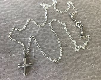 Hill Tribe Silver Fine Silver Cross Necklace - Sterling Silver Necklace - At the Cross Handmade by SplendorVendor