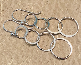 Sterling Silver Cascade of Open Circle Drops - Dangle Earrings - Simple Classic - CASCADE OF CIRCLES Handmade by SplendorVendor