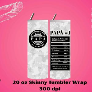 El mejor Papá Sublimation Tumbler Wrap, Tha man the mito la leyenda Sublimation Wrap, 20 oz Skinny Tumbler Wrap png, Día del Padre Png, PAPÁ.