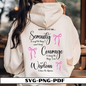 God schenk mij de rust, moed, wijsheid SVG, Faith Coquette Svg, Jezus SVG, religieuze Svg, mooie Svg, opstrijkbare Svg, Cricut, cameo.