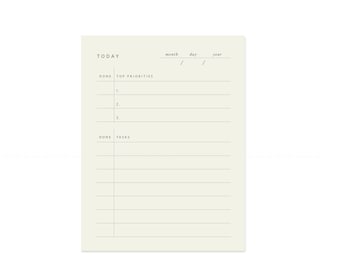 To Do Today Block Notepad // Daily Organizer, Daily Agenda, Organization, Mindful Planning, To Do List, Block Notepad