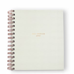 Daily Overview Planner // Daily Planner, Notebook, Mindful Planning, Undated Planner, Daily Gratitude Chalk White