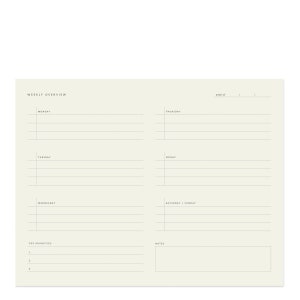 Weekly Overview Notepad // Weekly Organizer, Weekly Planner, Weekly Agenda, Organization, Mindful Planning, Undated Planner