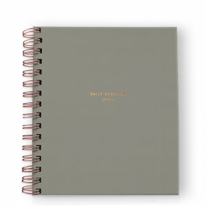 Daily Overview Planner // Mindful Productivity Notebook with Gold Foil, 90 day Undated Gratitude Self Care Journal, Solid Color Covers
