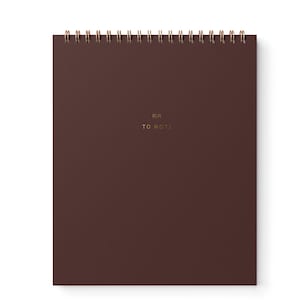 To Note Notebook //  Lined Paper Spiral Top bound Journal, To Do List,  Gold Foil for Lists & Brainstorming, Professional Desk Accessory