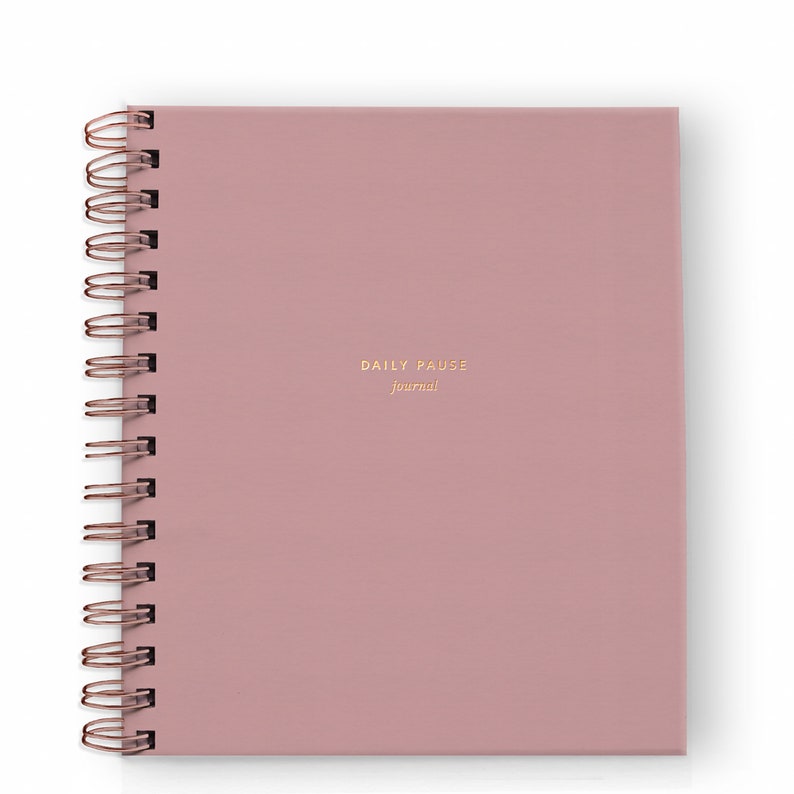 Daily Pause Journal // Gratitude Journal, Daily Journal, Journal Prompts, Mindfulness Journal, Daily Gratitude Dusty Rose