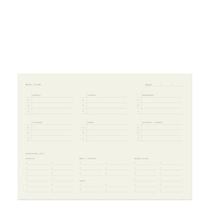 Weekly Meal Planner Notepad // Weekly Planner, Meal Planner, Organizer, Mindful Planning, Undated Planner, Grocery List