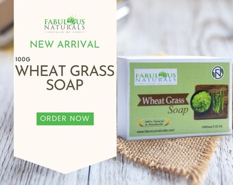 Weizengrasseife, handgemachte Seifenleiste, natürliche Hautpflege, vegane Seife, sanfte Reinigungsseife, palmölfreie Seife, Kräuterseife, 100g | Fabelhafte Naturmenschen