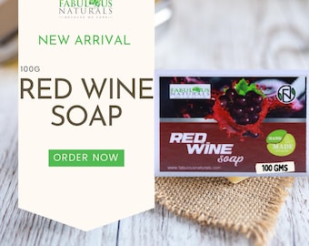 Rotweinseife, handgemachte Seifenbar, Antioxidantien-reiche Seife, natürliche Hautpflege, vegane Körperseife, luxuriöse handwerkliche Seife, palmölfreie Seife, 100g