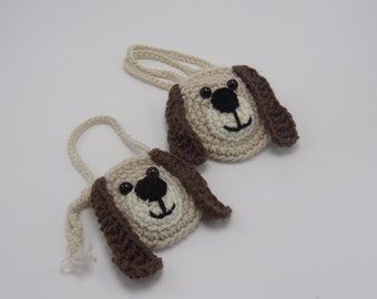 Crochet Mini Hound Dog Pouch or Coin Purse Set of Two