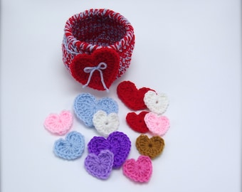 Crochet Bowl and Hearts