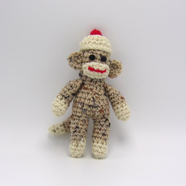 Crochet Sock Monkey - Small Stuffed Animal