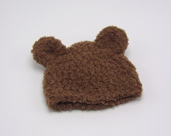 Crochet Cuddly Soft Brown Bear Baby Hat