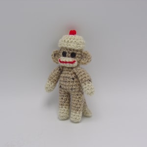 Crochet Sock Monkey, Small Stuffed Animal, Size Choices