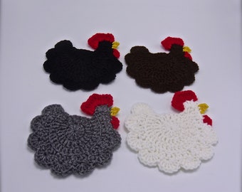 Crochet Chicken Coaster, Country Theme Dining Coaster