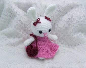 Crochet Bunny Valentine - Stuffed Animal or Shelf Sitter