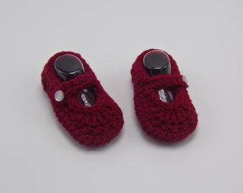 Crochet Mary Jane Shoes Baby 3-6 months