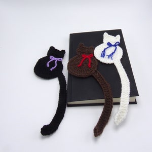 Crochet Cat Bookmarks Set of Three, Booklover Gift