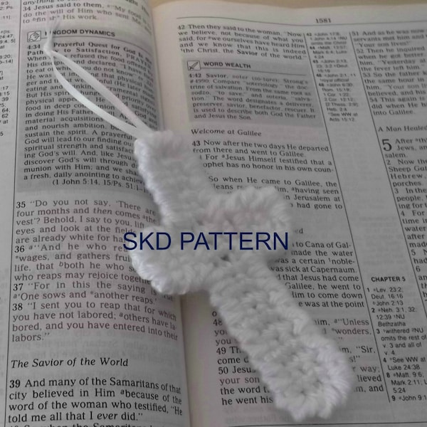 Crochet Cross Bookmark Decoration or Applique PATTERN