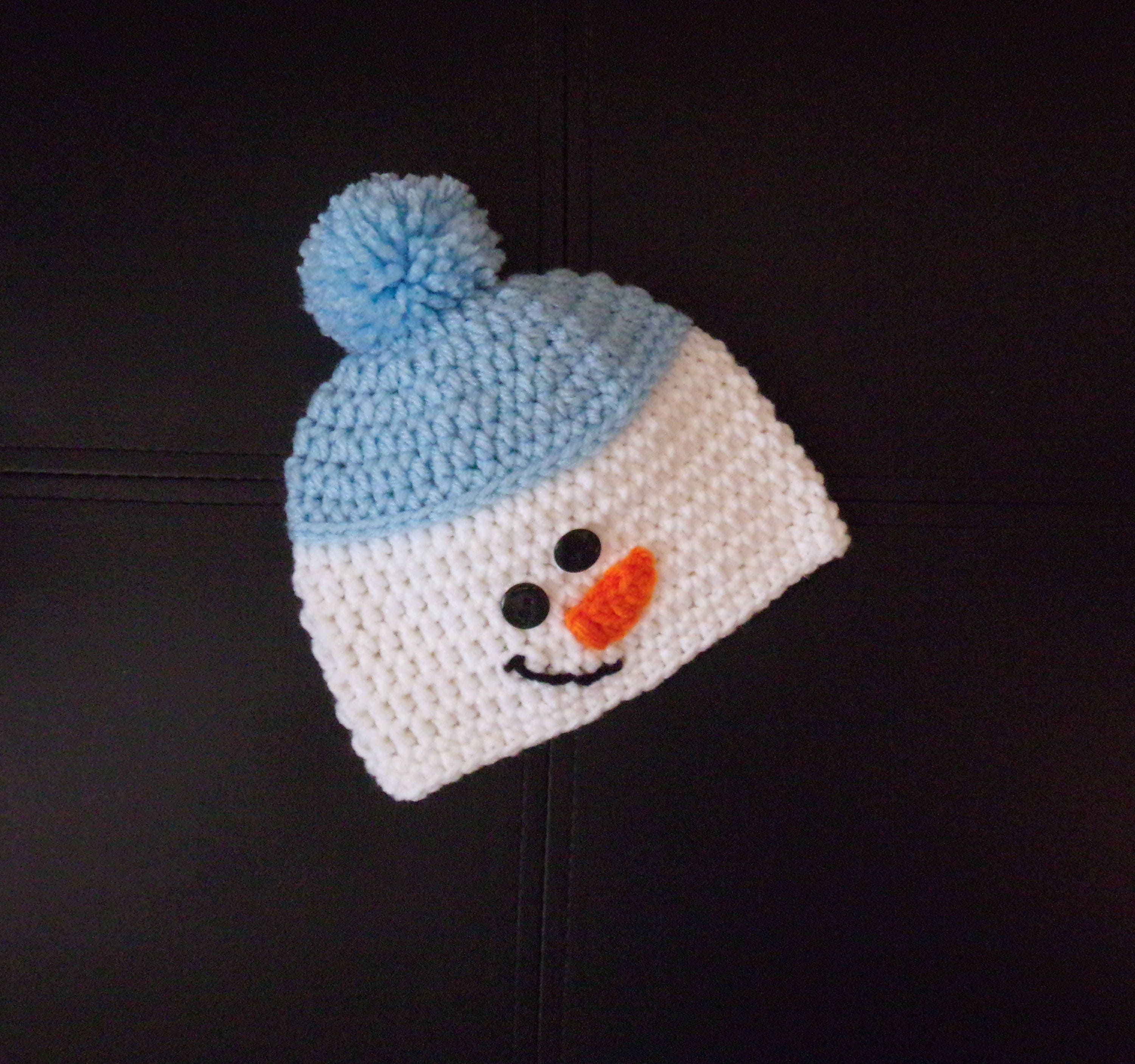 Crochet Snowman Beanie baby 3-6 months ready to ship | Etsy