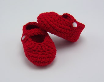 Crochet Mary Jane Style Baby Shoes - newborn to 6-9 month sizes