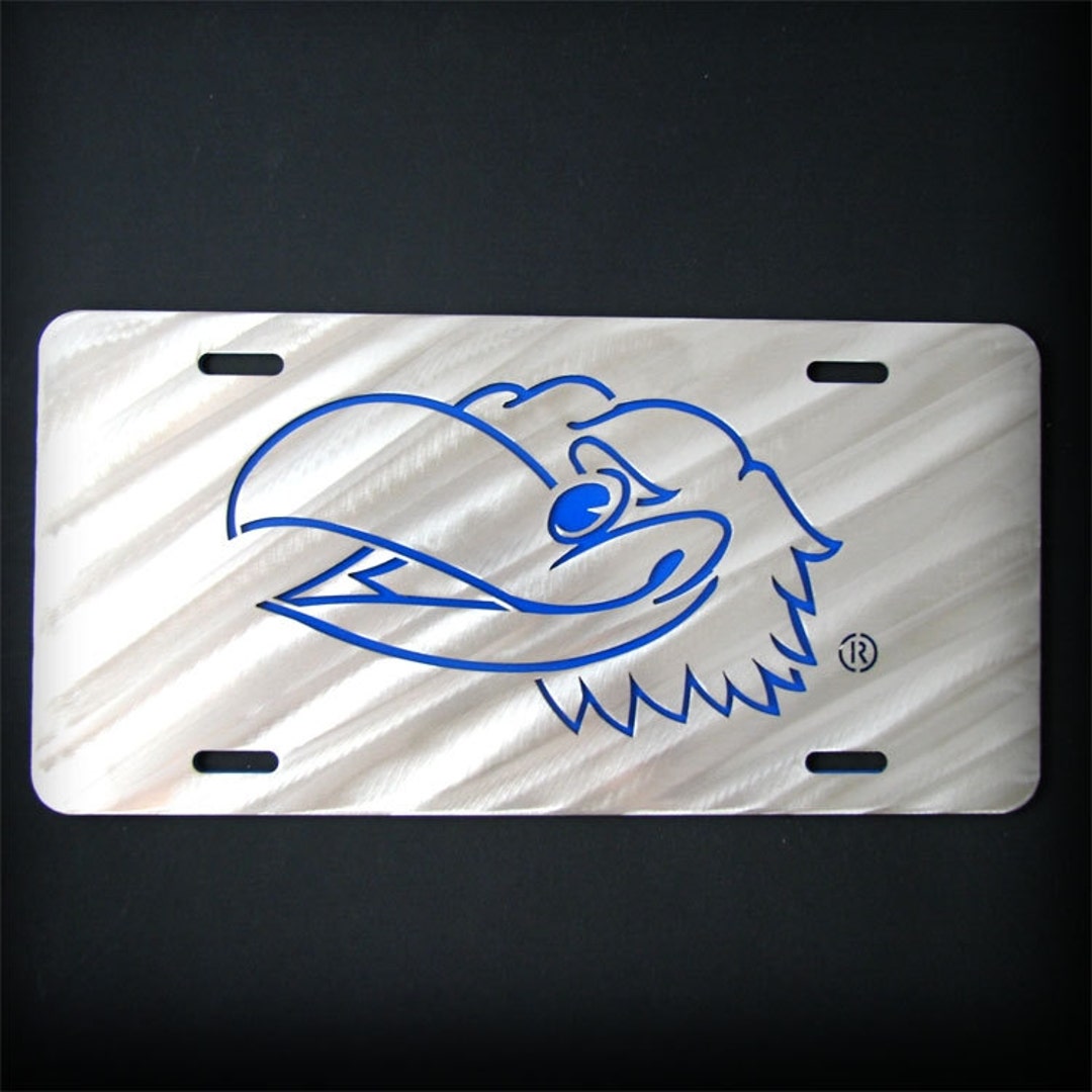 Layered Stainless Steel KU License Plate Car Tag Kansas Etsy
