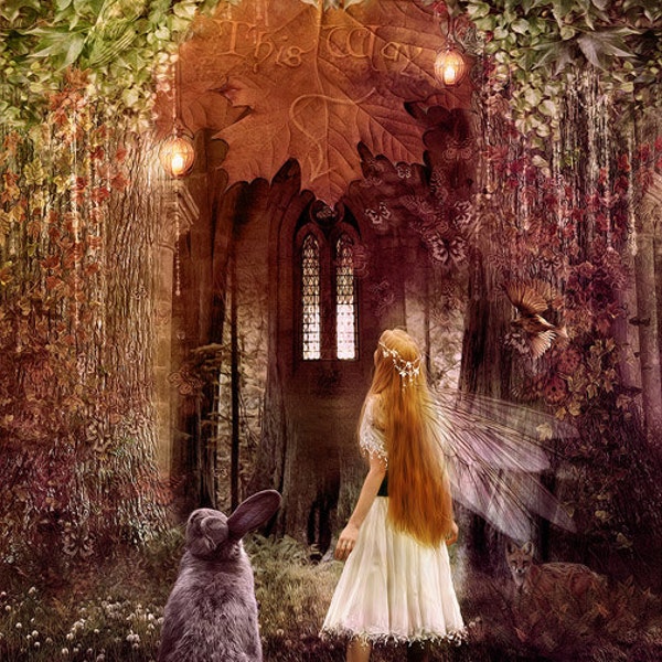 SALE Faerie Road 8 x 10 inch Fantasy Art Print Fairy Tale Painting