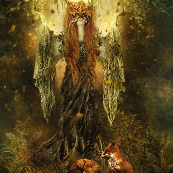 Forest Spirit, Art Print 8 x 11 inch Dryad Goddess Fantasy Illustration