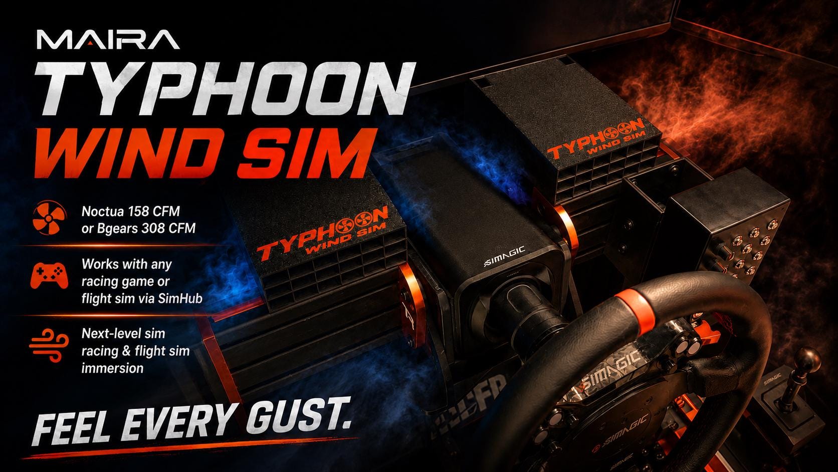 MAIRA Typhoon Wind Sim – Compact Dual Fan Wind Simulator for Iracing ...