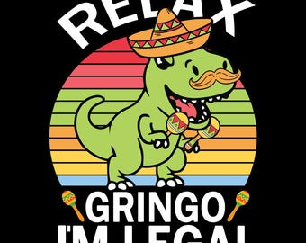 Funny Cinco De Mayo Dinosaur PNG: Mexican Fiesta T-Rex Design (Digital Download)