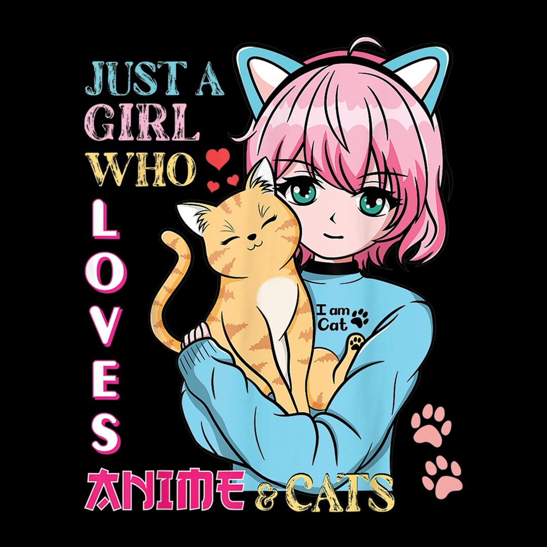 Anime Cat Girl PNG: Kawaii Clipart for T-shirts, Mugs (digital Download ...