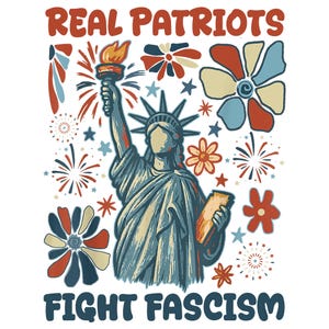 Fight Fascism Liberty Tee PNG: Patriotic 4th of July Graphic (Digital Download)