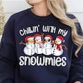 Chillin' with My Snowmies PNG - Funny Christmas Snowmen Santa Hat Clipart for DIY T-Shirt Transfers & Holiday Crafts, Christmas Png