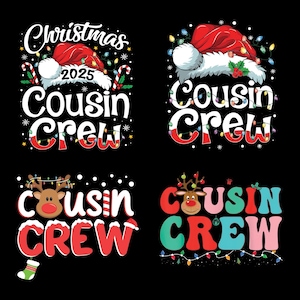 Cousin Crew kerstrendier, png: ontwerp voor gezinsvakantie (digitale download)