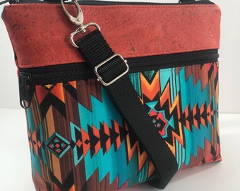 Kay Bag, Southwest, By Marilyn, cork, handbag, removable strap, cell phone, Marilyn, travel*FREE SHIPPING to Continental United States