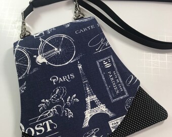 New Large Size Navy Blue Paris Cell Pouch By Marilyn, iPhone, pouch, purse, handbag, wallet **FREE SHIPPING** (continental US only)