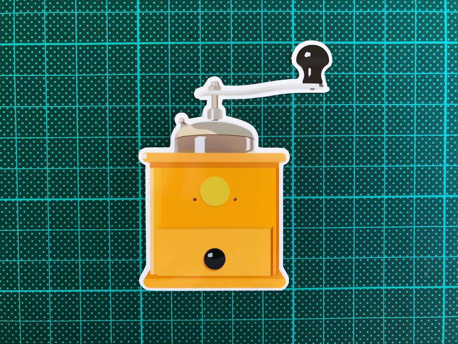 Vintage Coffee Grinder Diecut Sticker Etsy