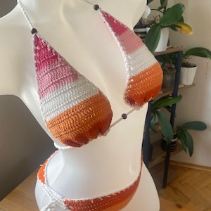 Handmade Crochet LGBTQ+ 25 Pride Flags Bikini Top– 100% Cotton, Customizable, Multiple Sizes Available