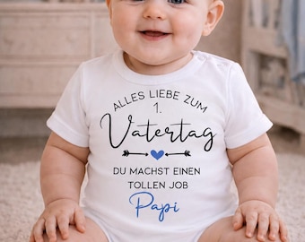 Babybody „Alles Liebe zum 1. Vatertag Papi” – Süßer Strampler aus 100% Baumwolle