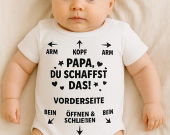 Babybody „PAPA, Du Schaffst DAS!“ | Süßer Strampler | Geschenk zur Geburt & Babyshower | 100% Baumwolle | Personalisiert