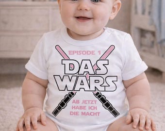 Babybody “Episode 1 das wars ab jetzt habe ich die macht” – süßer strampler aus 100% baumwolle