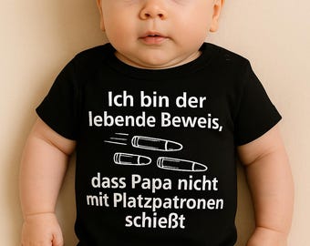 Funny Baby Bodysuit | "Papa Platzpatronen" German Quote