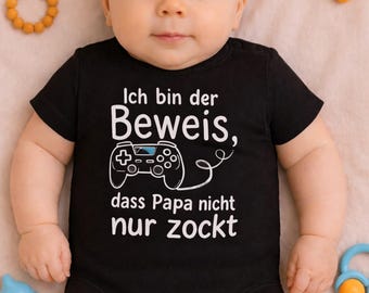 Funny Gamer Dad Baby Bodysuit, Personalized Cotton Onesie