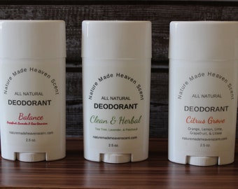 Deodorant 2.5oz All Natural, Vegan, No Aluminum, No Baking Soda. 6 Scent Variations!