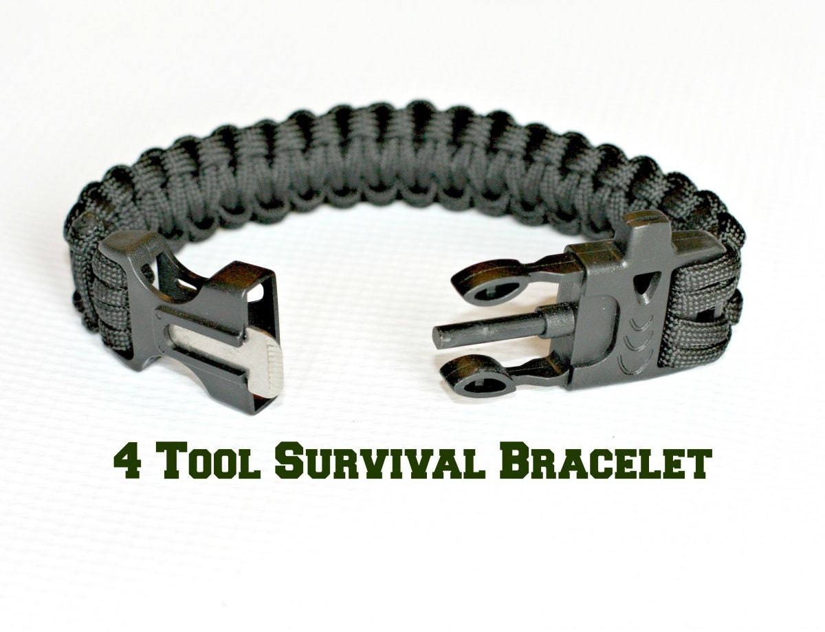 Tool Survival Paracord Knife Flint Whistle & - Etsy