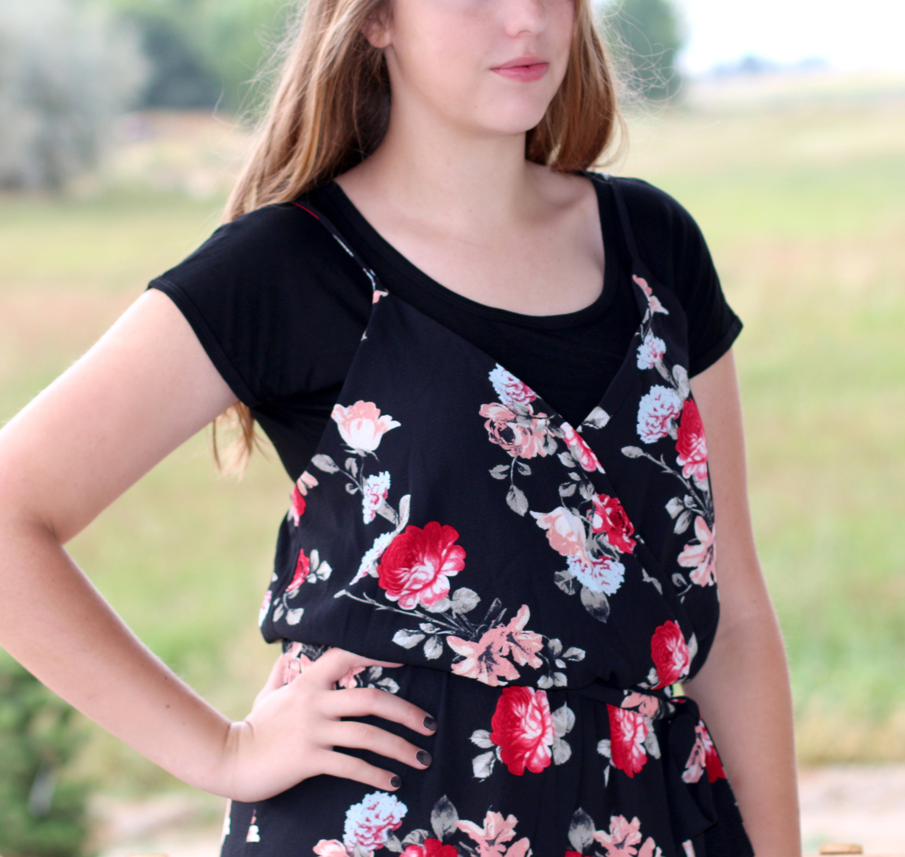 Layering Half Tee Crop Tee Modesty 