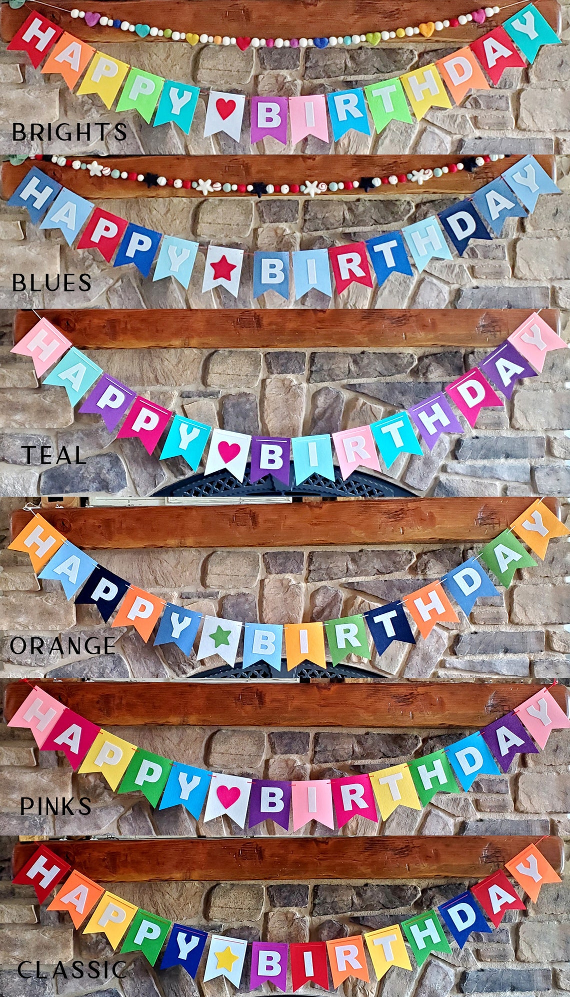 Felt HAPPY BIRTHDAY Banner Reusable 12 STYLES Etsy