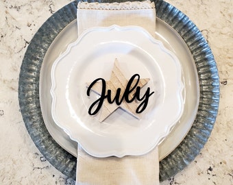 Summer-4th of July Tabletop Plate Topper Words | Set of 6 {Free Ship}