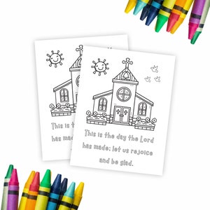 Printable Catholic Church Coloring Page for Kids and Adults – Joyful Sun, Birds, and Faith-Inspired Art – Perfect for Religious Education